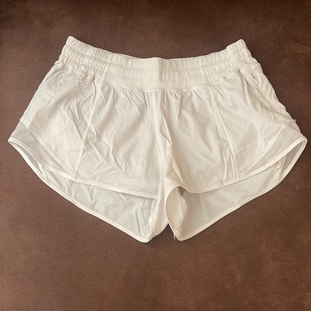 White Lululemon Hotty Hot shorts